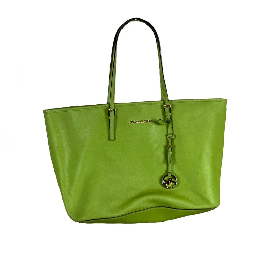 Michael Kors Jet Set Travel Pear Leather Tote Bag